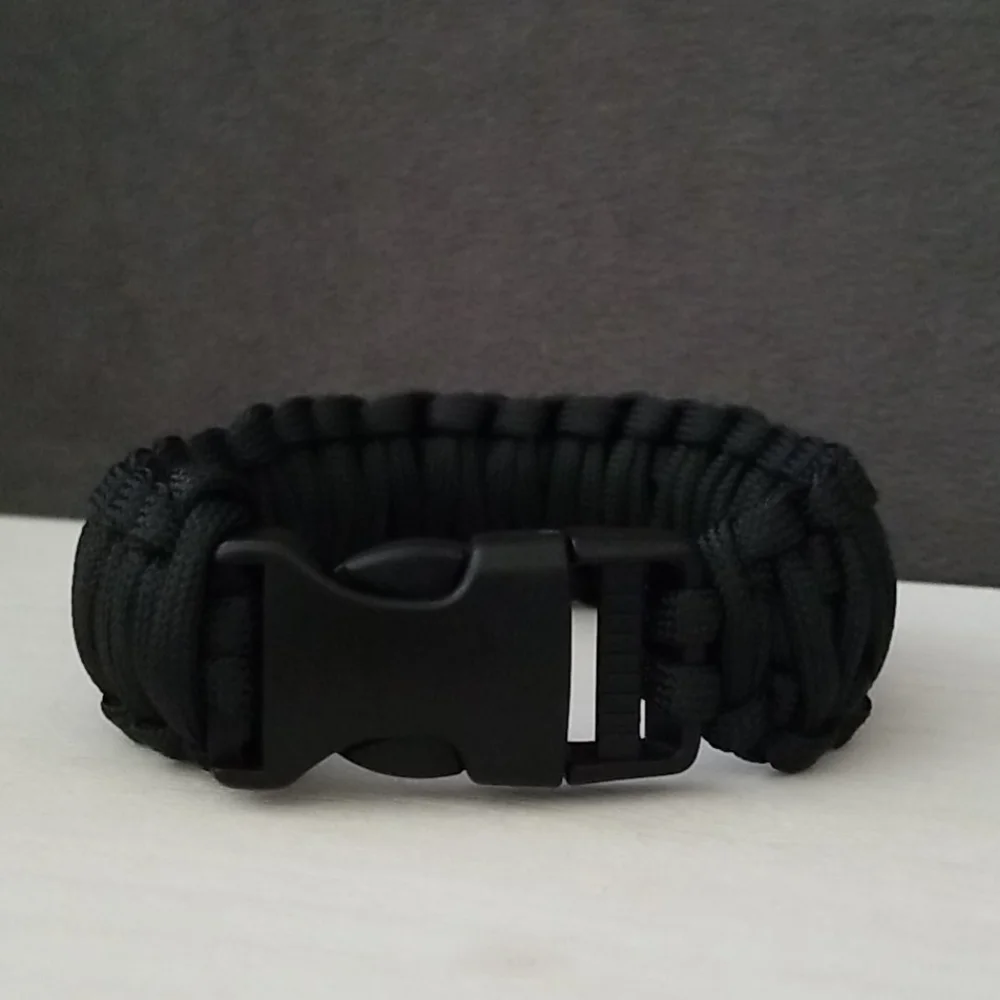 Double Layer Black Paracord Bracelet